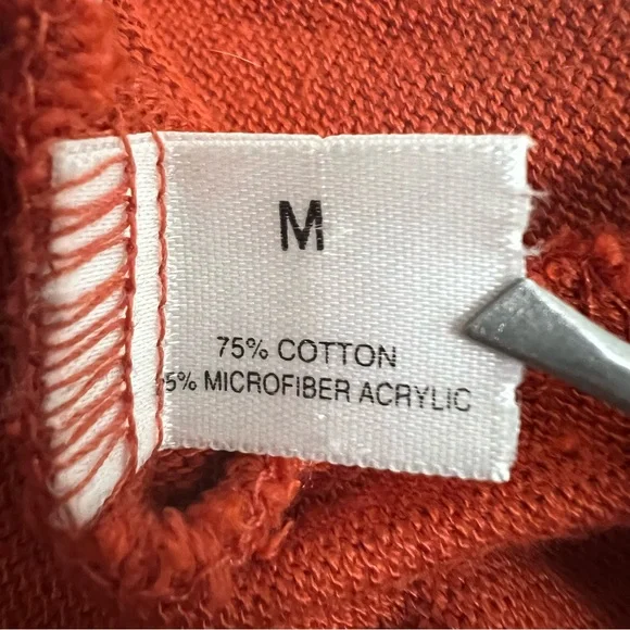 VTG St. Croix Regatta Orange Navy Men’s M Cotton Blend Quarter Zip Made In USA - Picture 5 of 7